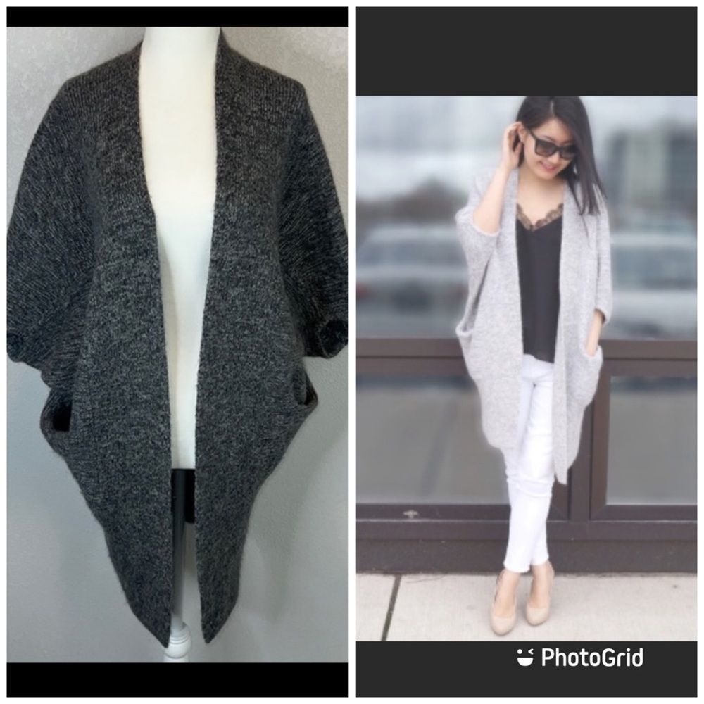 Aritzia Babatonjavier Alpaca Mohair Wool Sweater Dark Gray Xs/Xxs Oversized